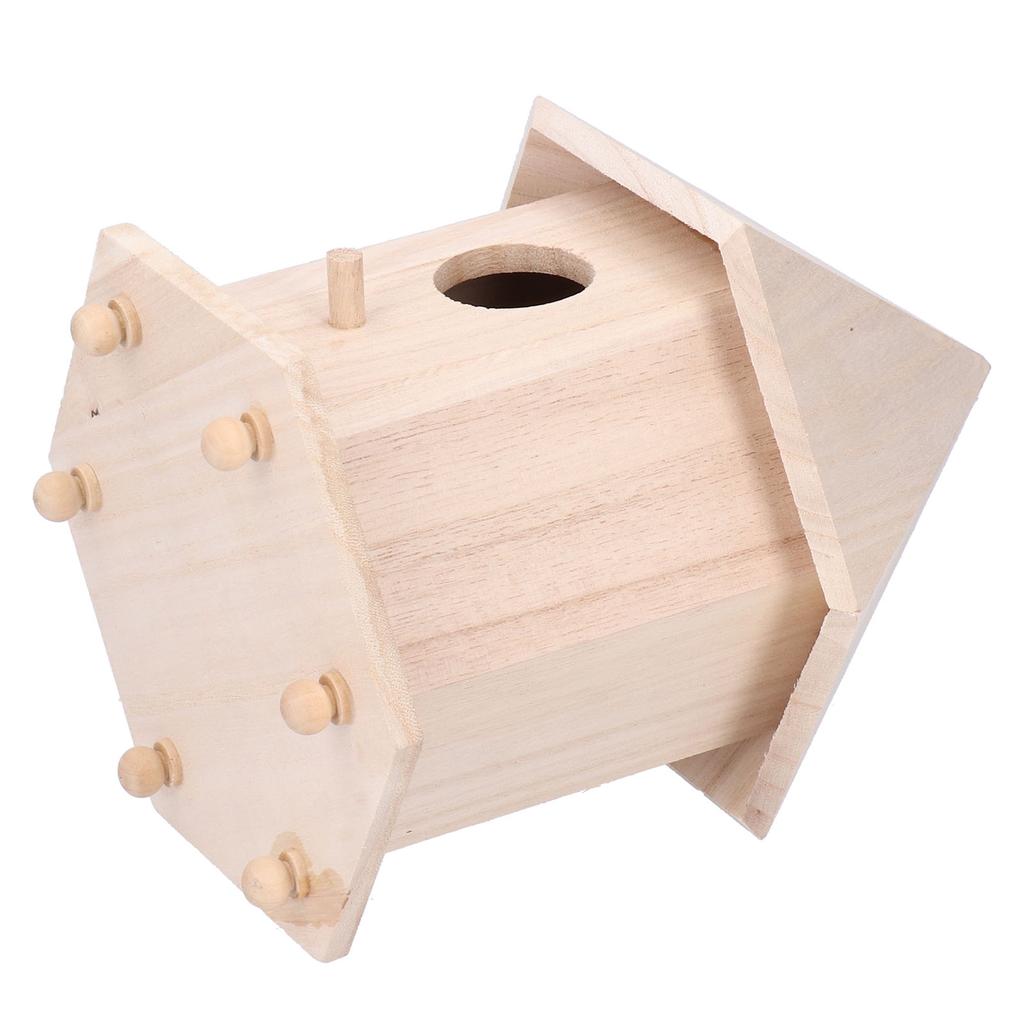 Wooden Bird House Feeder Nesting Box with Bracket for Outdoor Garden Patio Decoration