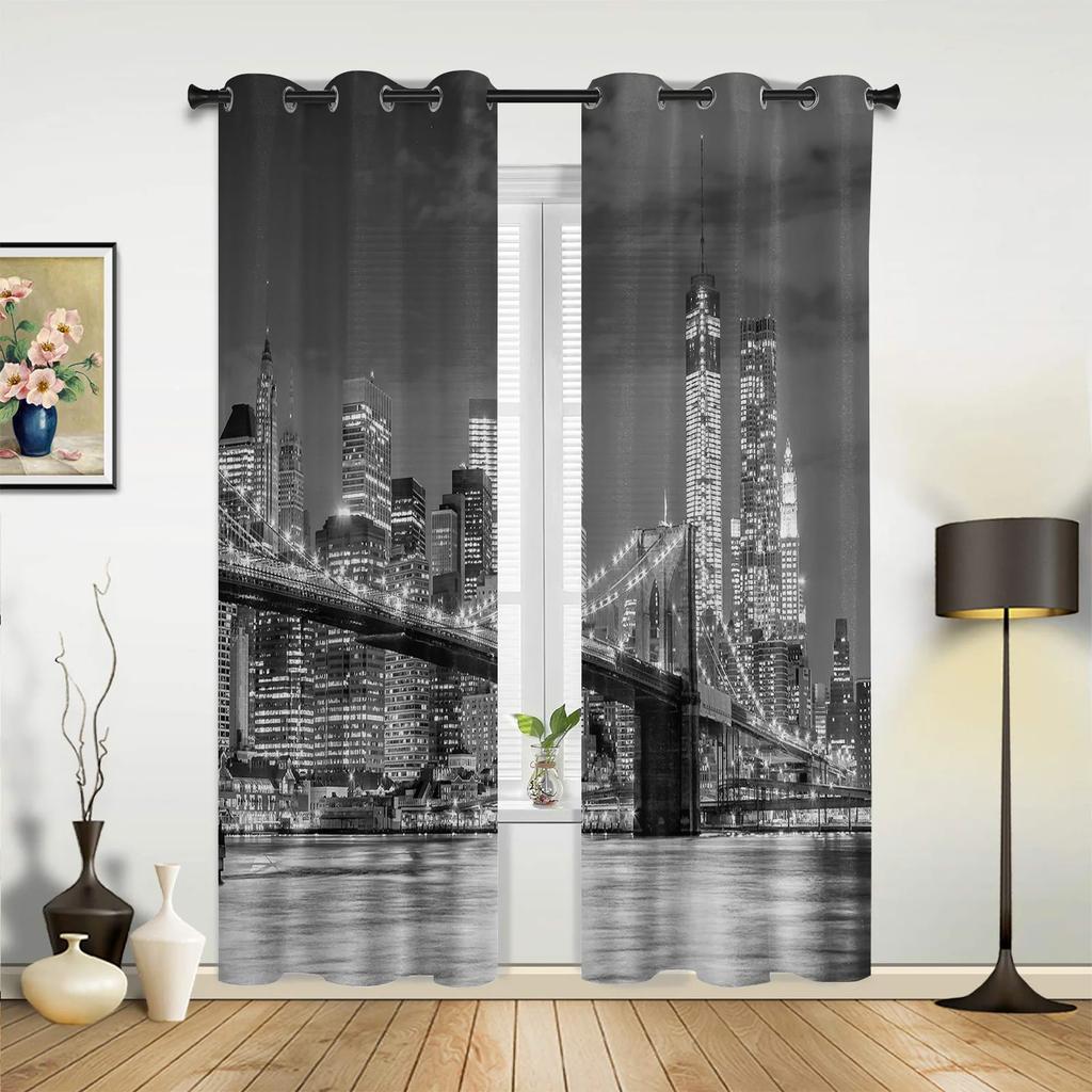 Halloween Architecture Horror Night Curtains Bedroom Living Room Drapes Kitchen Children Window Curtain Home Decor Made Of Polyester Great Treatment