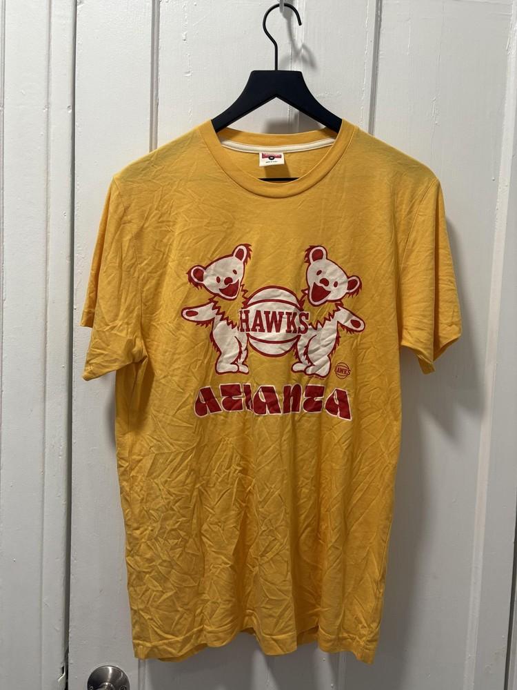 Atlanta Hawks Shirt Mens Medium Yellow NBA Basketball Homage Grateful Dead Bears Unisex T-Shirt M