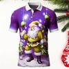 Christmas Santa Claus Polo Shirt For Men 3D Print Casual Short Sleeve Outdoor Daily Wear Golf Shirts Mens Button Tee Clothes