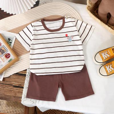 2025 New Kids' Short Sleeve Cotton Lounge Set - Boys' & Girls' Summer Activewear