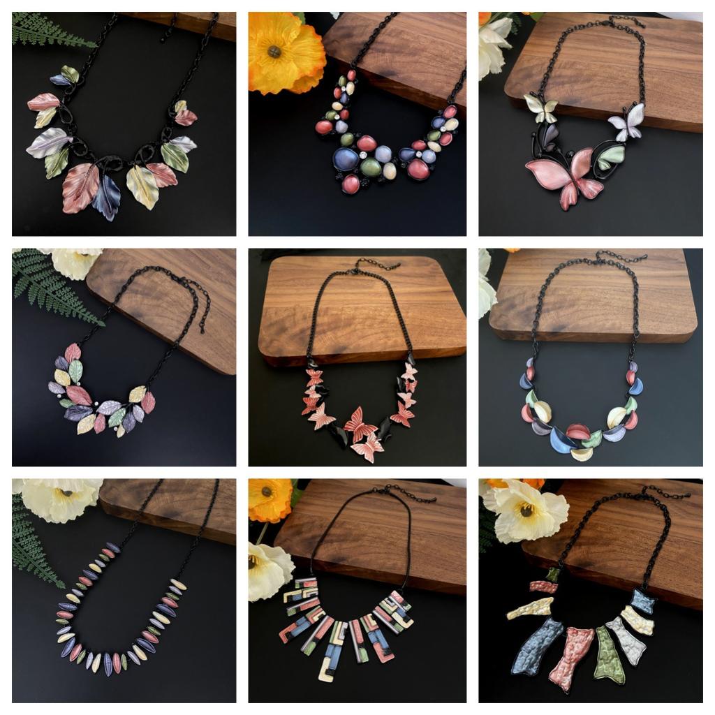 Hollow geometric flower love long necklace, women's exaggerated high-end irregular brushed pendant