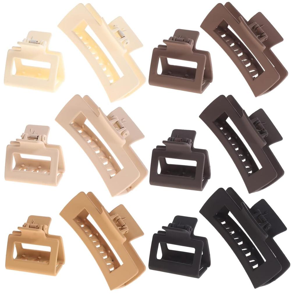 ANNA CREATIONS 12 Pcs Korean Fashion Matte Hair Claw Clips Strong Hold Hair Clutcher for Thick & Thin Hair Accessories for Women & Girls