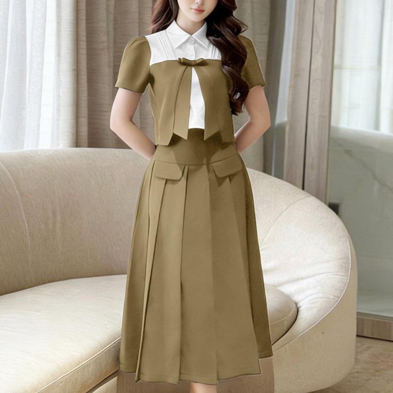 ZANZEA Women Short Sleeve Blouse and Midi Skirts Summer Two Piece Suit Sets