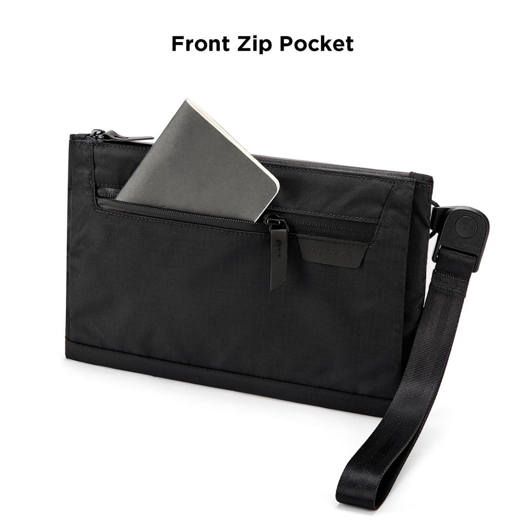 ALPAKA Zip Pouch Pro Minimalist Zipper Wallet Black ID Card Holder Wallet with Zipper Slot - - Men's Multi-Tool