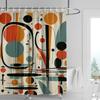 Tenda da Doccia Impermeabile Arte Astratta Nordica Tenda Divisoria per Bagno Decorazione Bagno Moderna Serie di Colori Morandi