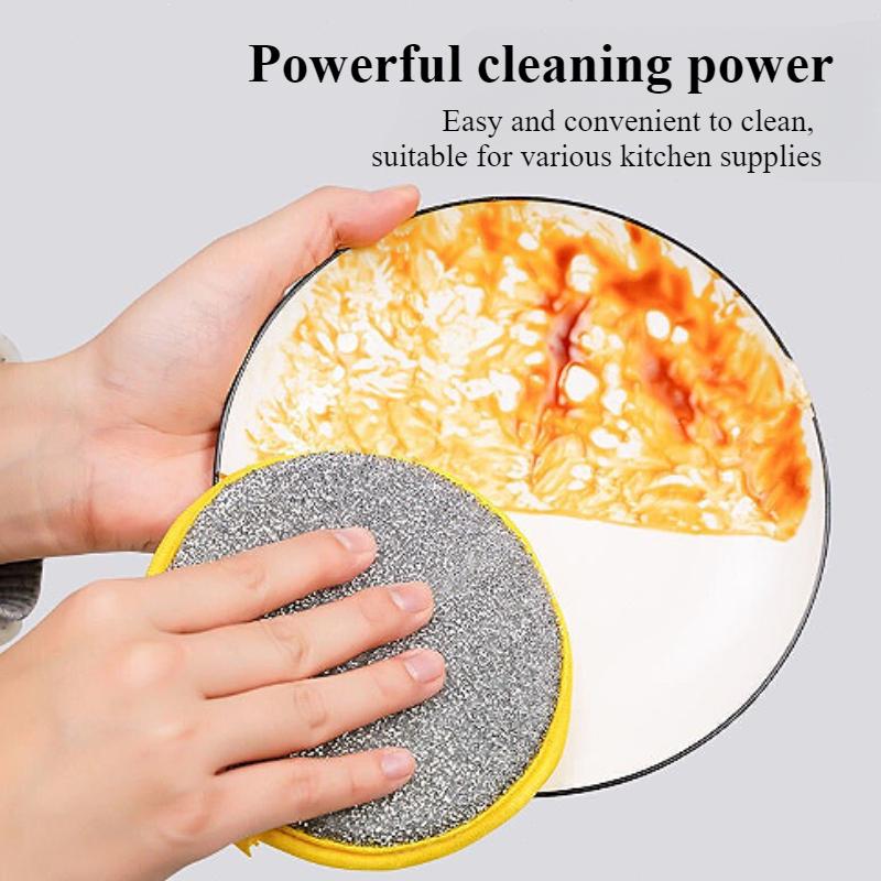 3pcs Double Sided Dish Sponge Reusable Non-Greasy Washable Sponge Dishwashing Sponge Pot Brush Kitchen Cleaning Tools