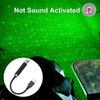 Sound Activated USB Starry Sky Projector LED Night Light Car Roof Interior Star Galaxy Lamp DC 5V for Home Bedroom Party Decor