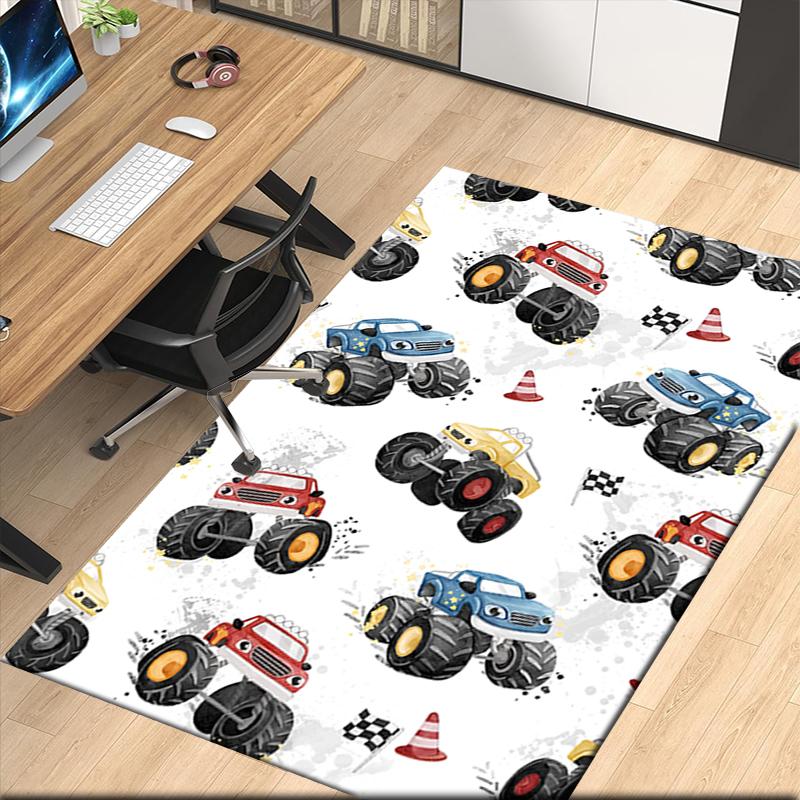 Truck Printed Carpet, for Office Chair Living Room Bedroom Kitchen Room Decor Gifts.