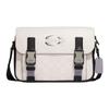 COACH Track Cow Leather Messenger Bag, Shoulder Bag, Crossbody Bag Large Unisex White CJ668-QBCAH
