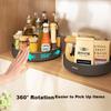 Ecoco Rotating Spice Rack, Kitchen Countertop Multifunctional Seasoning Storage Box, E24104 Gray