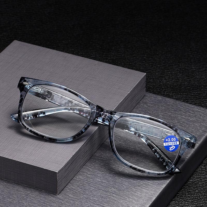 Vintage Broken Flowers Square Frame Reading Glasses High-Definition Men Women Eyeglasses Anti Blue Light Presbyopia Glasses