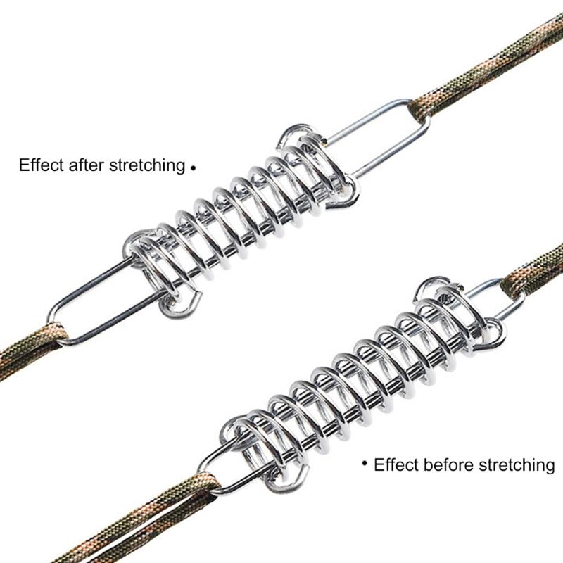 5 Stück Outdoor Camping Heringe Federzelt Schnalle Stahlzeltseil Spanner mit Karabinerhaken Seilversteller Spanner