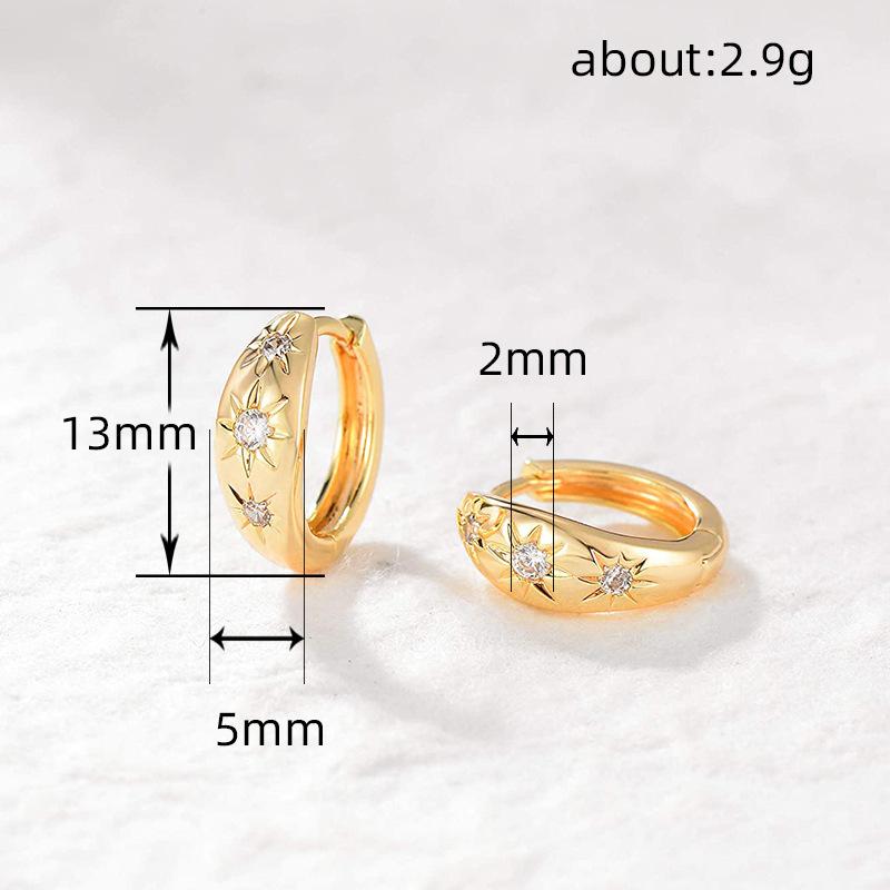 Kolczyki Star Micro-Set, Kolczyki z personalizowanym wzorem, Metalowe kolczyki w stylu francuskim