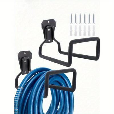 1 szt. Uchwyt na wąż ogrodowy, Bęben na wąż Wytrzymały Wieszak na wąż, Montowany na ścianie Uchwyt na wąż wodny Zewnętrzny/Wewnętrzny Metalowe Trwałe Haki na wąż Idealny na wąż wodny