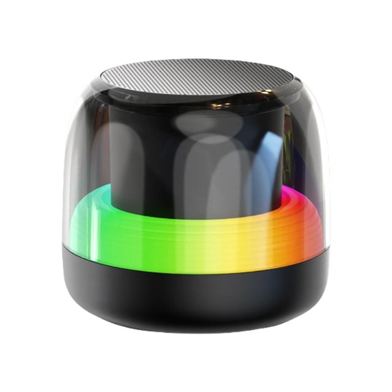 Portable Bluetooth-compatible Speaker With 360°Surround Sound Deep Bass Led Lights 800mAh Battery USB TF Card Support For Outdoor Party