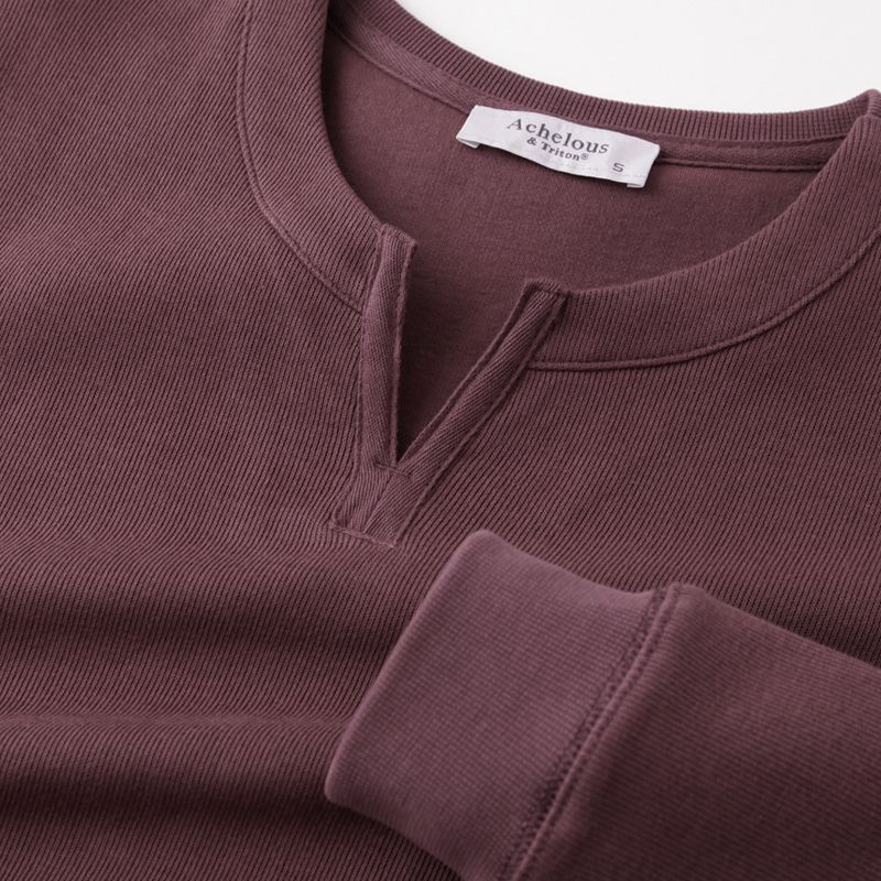 American Vintage Trend Autumn Winter New Men Solid V-Neck Fashion Casual All-match Long Sleeve Loose Pullovers Sweatshirts Tops