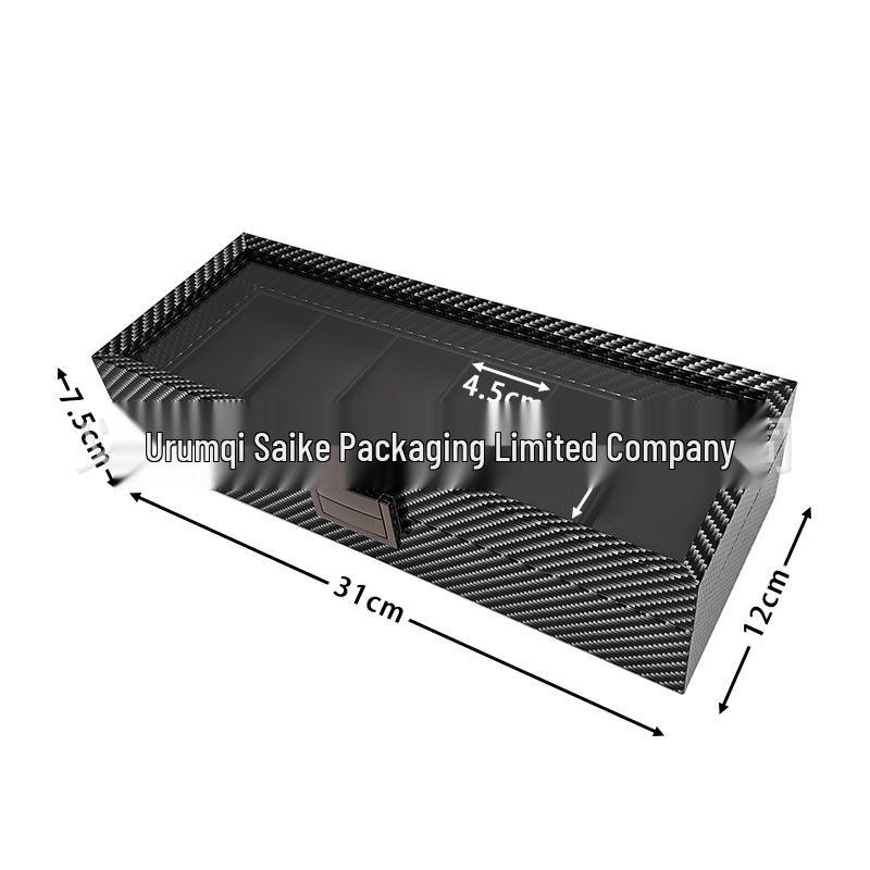 Carbon Fiber 6-Slot Wooden Watch Display Box