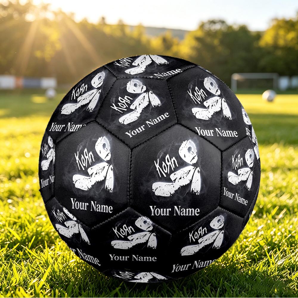Korn Size 5 Football, Custom Name Text Personalized Soccer Ball Sport Training Gift