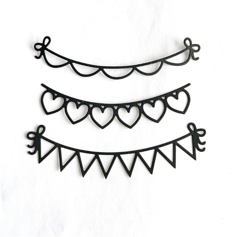 Heart Banners Cutting Dies Metal Die Cuts Embossing Templates Molds Cuts Stencils for Scrapbooking Card Decoration