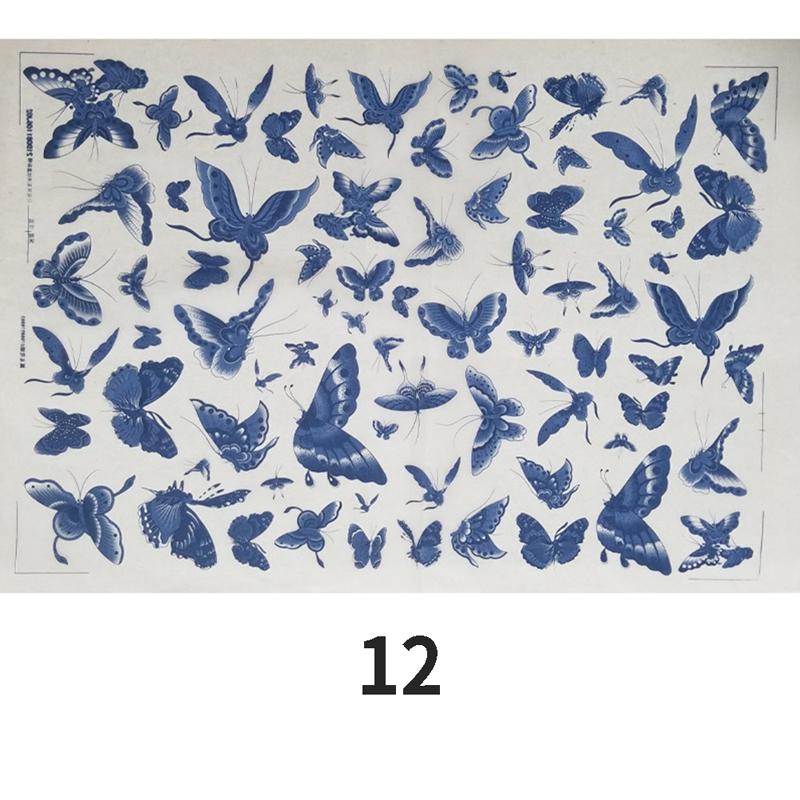 Keramik Keramik Ton Transferpapier Glasur Unterglasur Blumenpapier Blau