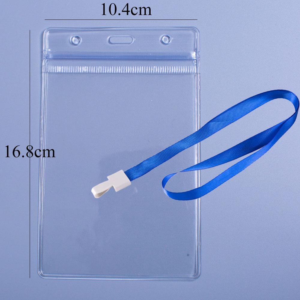 Credential Holder with Lanyard Waterproof Transparent Large Pocket 5pcs/set