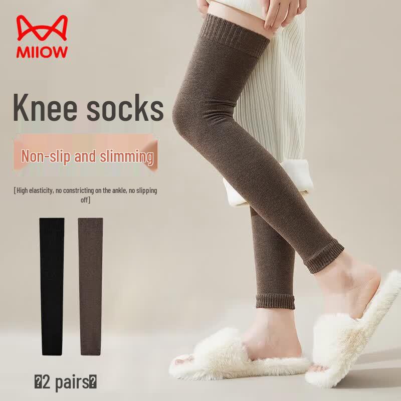 Mao Ren Women s Thickened Wool Over-the-Knee Leg Warmers One Size