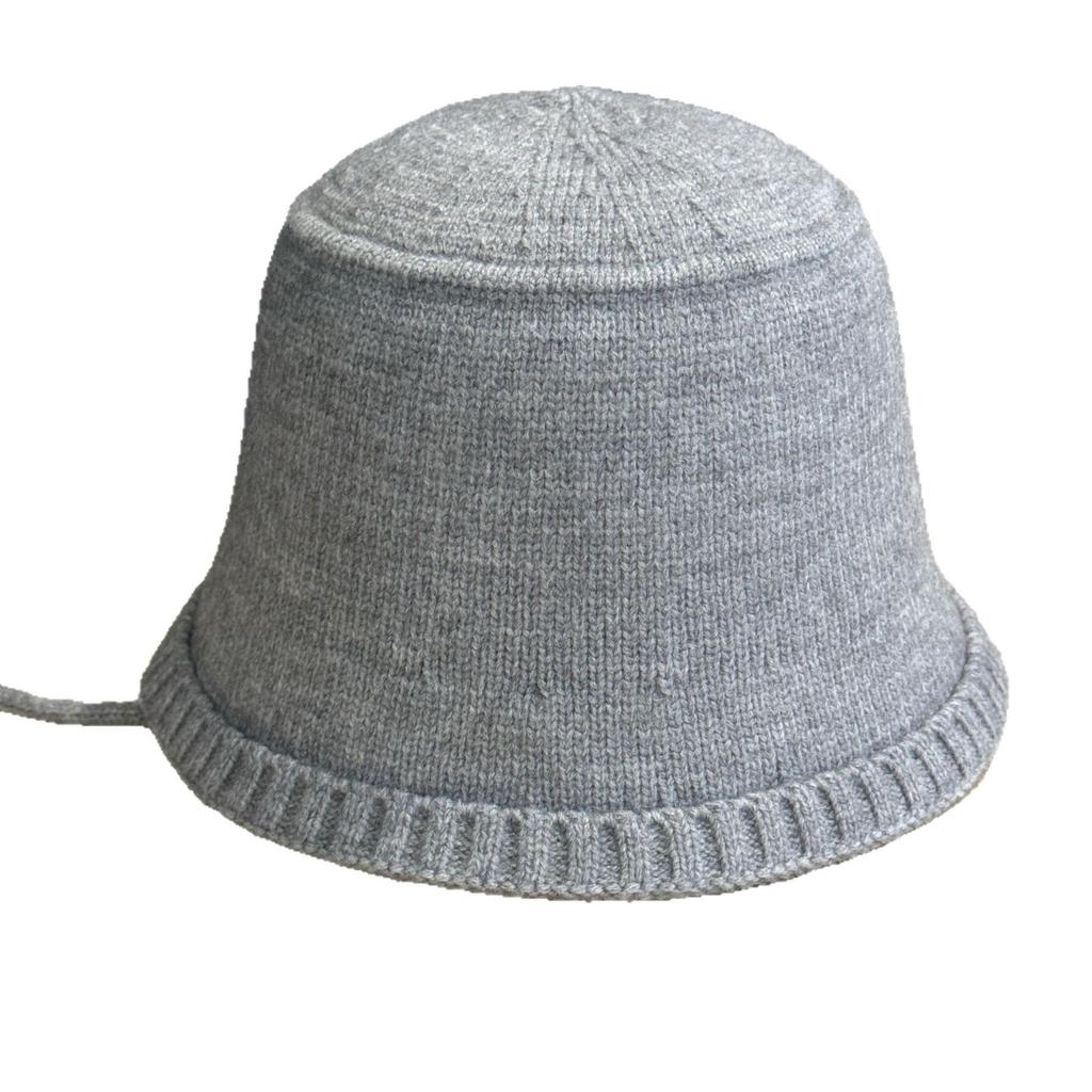 Autumn and Winter Wool Knitted Bucket Hat for Women Japanese Style Warm Woolen Hat Fisherman Hat Showing Face Small Basin Hat Trendy