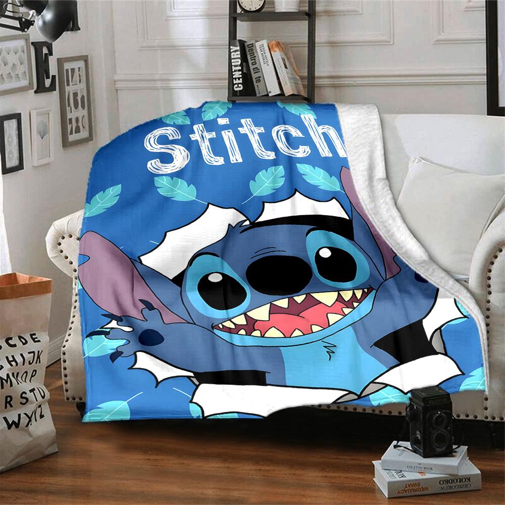 1pc S-Stitch2 Blanket, Gift, for Men and Women, Soft Blanket, Good for Sofa Bed Couch Travel, Lightweight Flannel Blanket