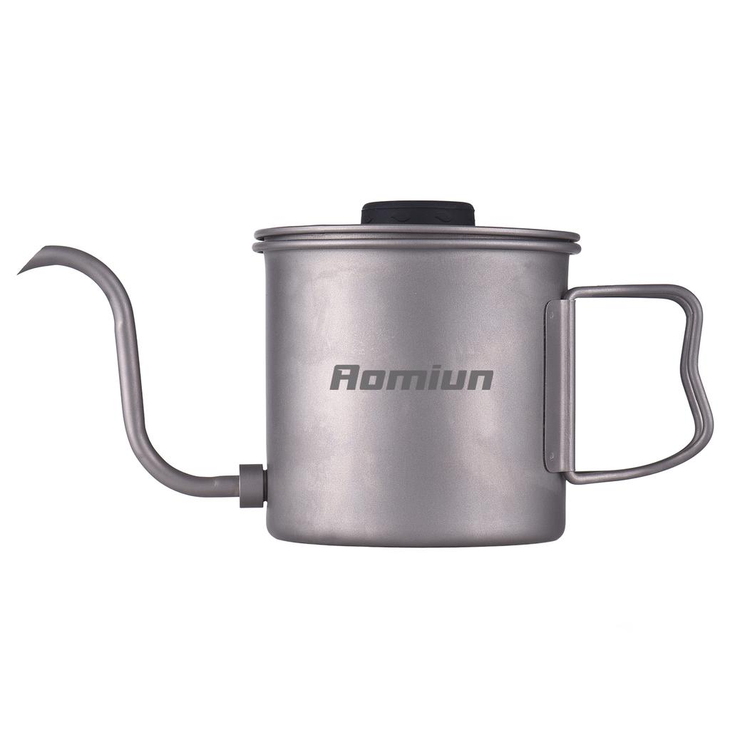 Dış Mekan Ti Dökme Kahve Kettle 400ml Termometreli ve Katlanır Saplı Gaga Ağızlı Çaydanlık