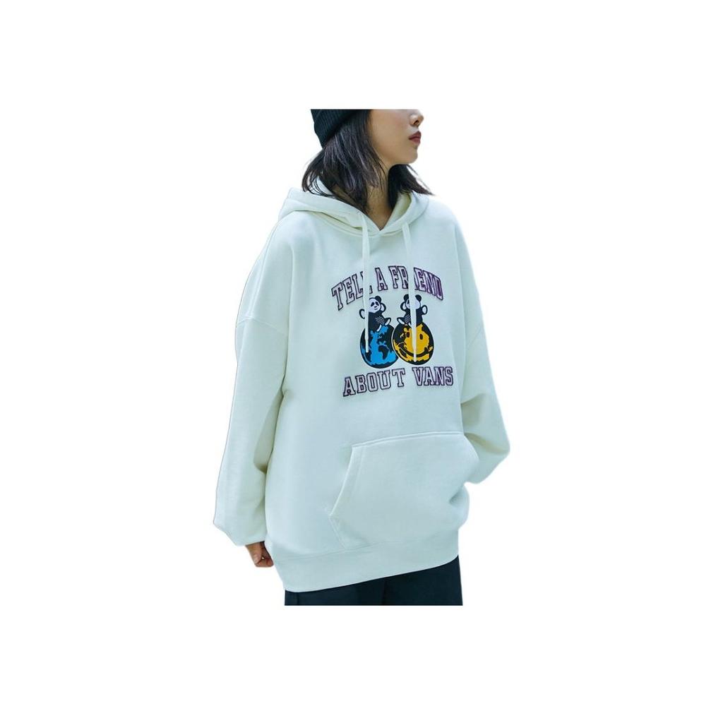 Vans Kangaroo Pocket Cartoon Print Hoodie Women Tops Off-White VN0A5LJVFS8