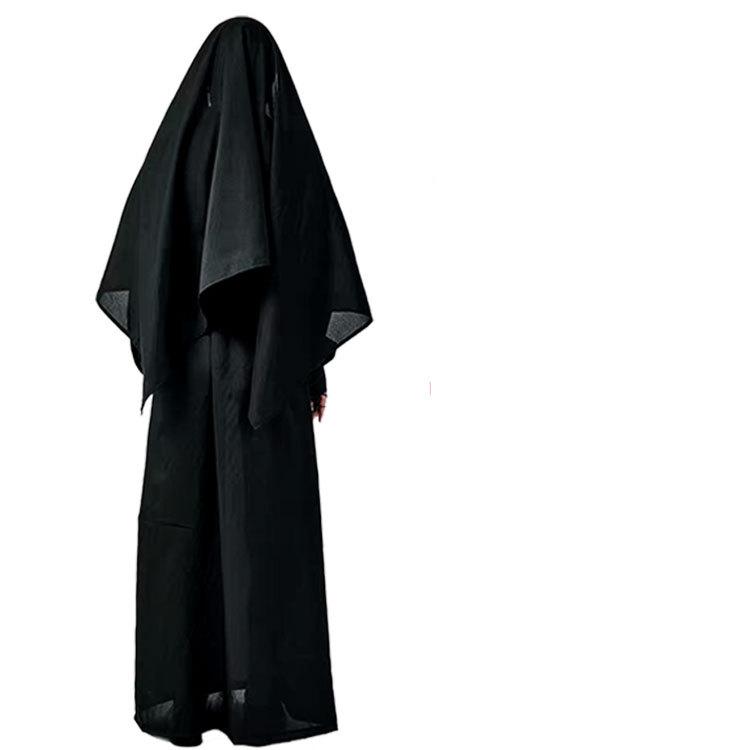 Halloween nonne cosplay kostyme Tradisjonelt voksen Valak svart religiøs drakt dress Halloween fest demon nonne ytelse klær