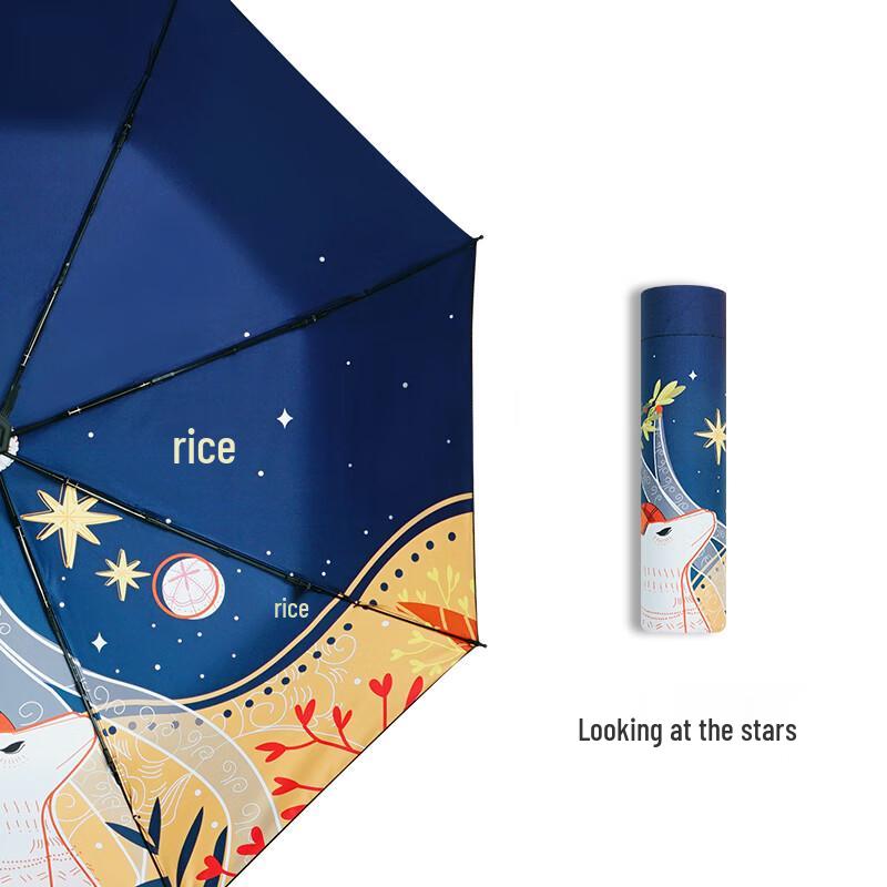 Hongye 3-Fold Semi-Automatic UV Protection Umbrella
