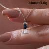 Elegant Dark Teardrop Pendant Necklace Sparkling Accent Stone Minimalist Timeless Jewelry for Women