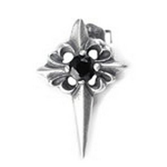 European  American Gothic Style S925 Sterling Silver Cross  Zircon Star of Bethlehem Stud Earrings.