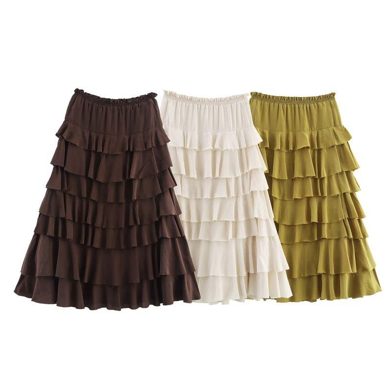 Kaslead New Women Clothes Western Style Versitile Fashion Laminated Decoration Midi Dress 3118209 714