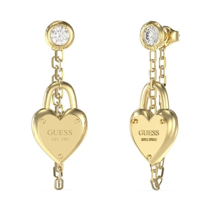 Náušnice - GUESS - JUBE04212JWYGT-U - Nerezová ocel - Zlatá - Zirkon
