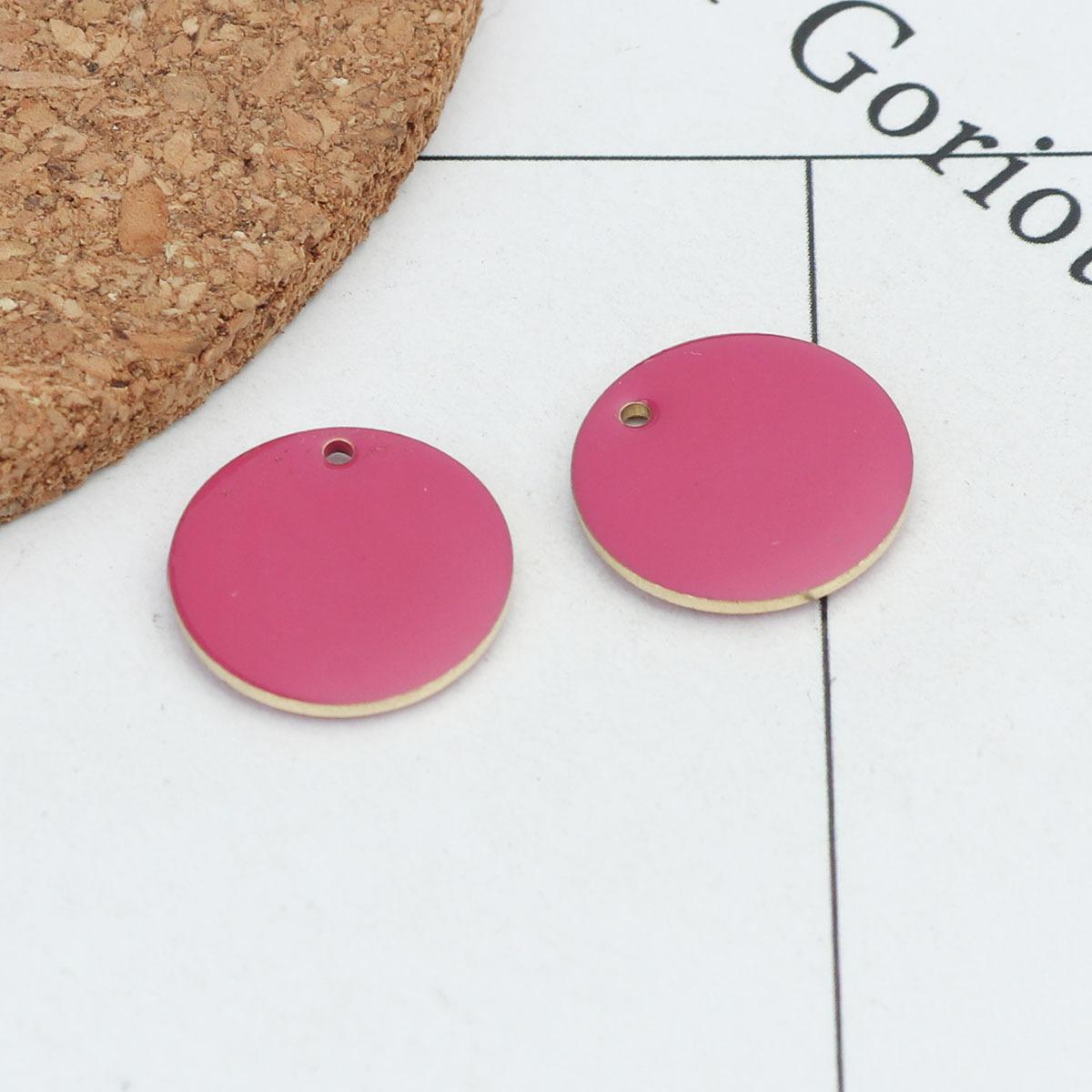 

Fashion 16mm Round Enamelled Sequins Charms Copper Enamel Double Sided Charms For DIY Jewelry Making Accessories, 10 PCs