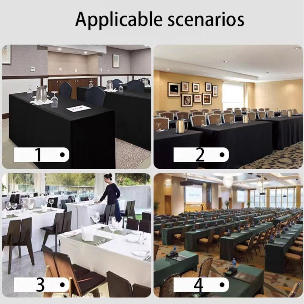 Solid Color Stretch Tablecloth 6FT Rectangular Table Skirts Exhibition Table Decor  Wedding Party