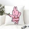 Cartoon Pink Funny Rabbit Friends 2 Pillow Case Linen Pillow Case Sofa Home Decor Cushion Cover Cushion Cove