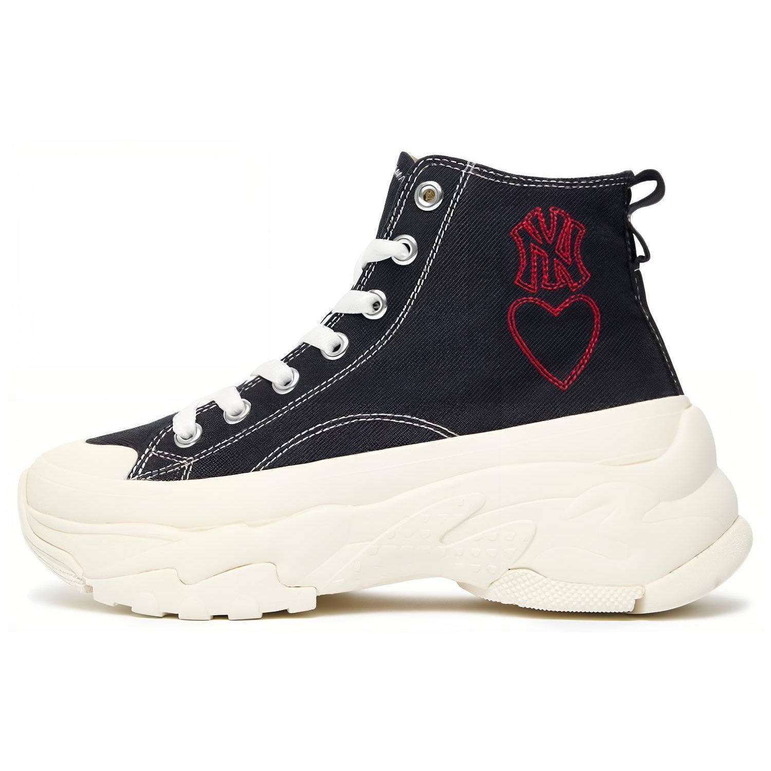 MLB Klobige Hohe Bequeme Vielseitige Rutschfeste Strapazierfähige Leichte High-Top Canvas Schuhe Unisex Sneaker 3ASHU321N-50BKS 41 black