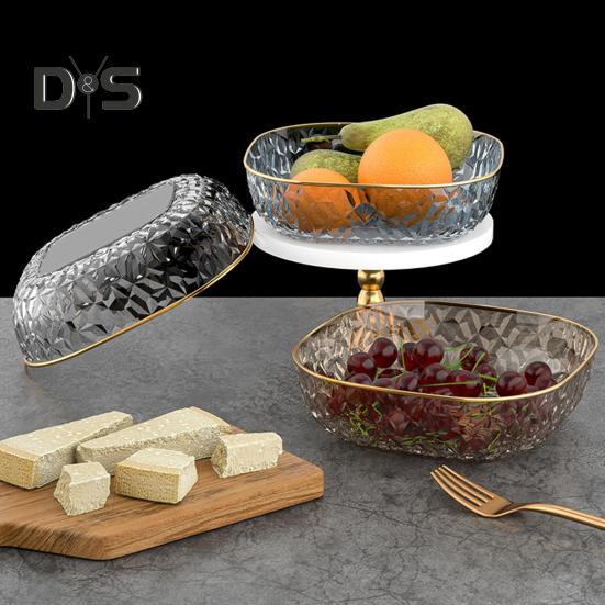 Translucent Fruit Diamondtexture Light Plate Luxury Large Capacity Fruit Plate Versatile Elegant Countertop Organizer