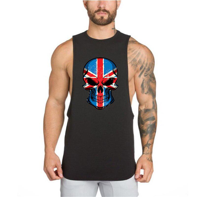 GYM ANIMAL Herren-Marken-Fitness-Muskel-Sport-Casual-Gym-Tanktop, modische Kleidung, Bodybuilding-Unterhemden, ärmelloses Lauf-Weste aus Baumwolle