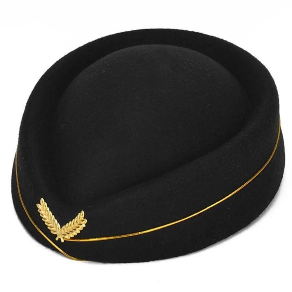 High-quality Work Cap Women Lady Stewardess Hat Beret Hat Air Hostesses Hat Party Hats