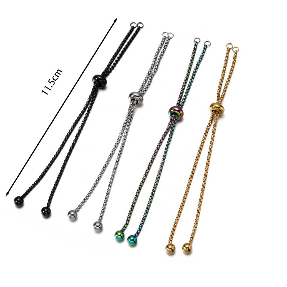 3/4pcs Stainless Steel Adjustable Slider Chain for Jewelry Making DIY Loops Connector Pendants Bracelets Chain Material Findings