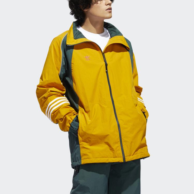 adidas Pánska športová bunda Originals s dlhým rukávom a stojacím golierom Žltá FJ7489