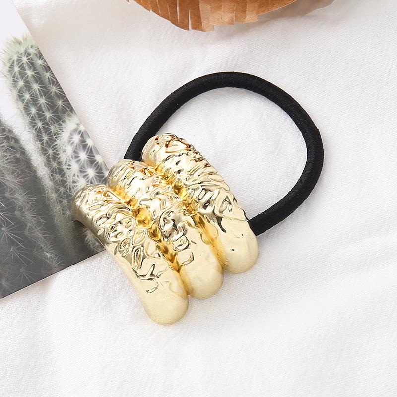 European American Punk Metal Hair Tie - Elastic Semicircular Round Tube Hair Ring