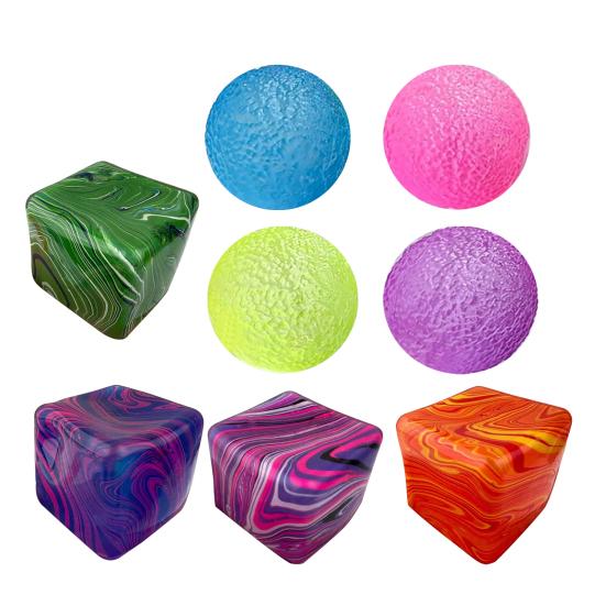 Decompression Flow Texture Cube Toy Anxiety Relief Stress Cube Squeeze Sensory Toy Slow Rising Office Workers Relaxation TPR Stress Ball