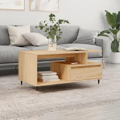 Vidaxl Stolik Kawowy, Dąb Sonoma 90X49X45 Cm, Materiał Drewnopochodny