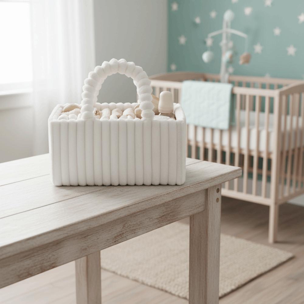Cozy Material Flannel Diaper Organizer Large Capacity Multi-Pocket Diaper Organizer Portable Newborn Essentials